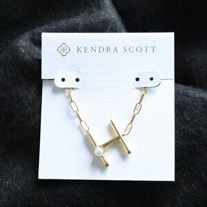 Kendra Scott Letter H Gold Necklace Freshwater Cultured Pearl
